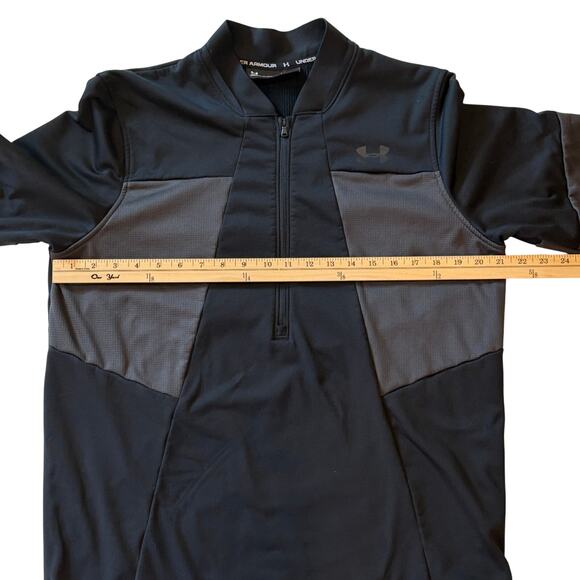 Under Armour Shirt Mens Large Black Loose Coldgear 1/2 Zip Performance Fleece - Picture 8 of 10